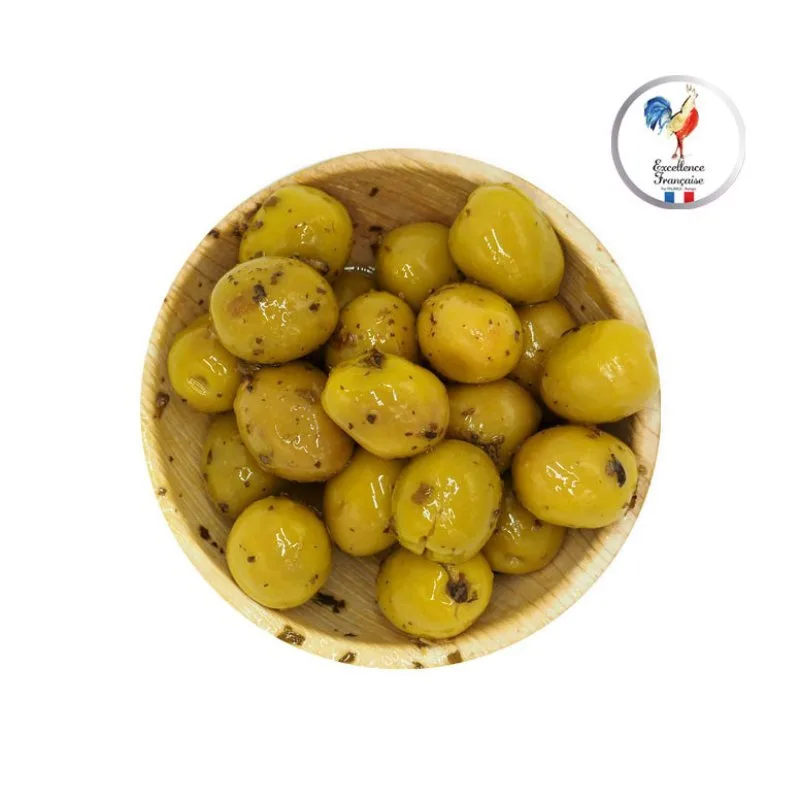 Olives MEYVA - CASSEES VERTES AIL BASILIC PISTOU - 10 KG