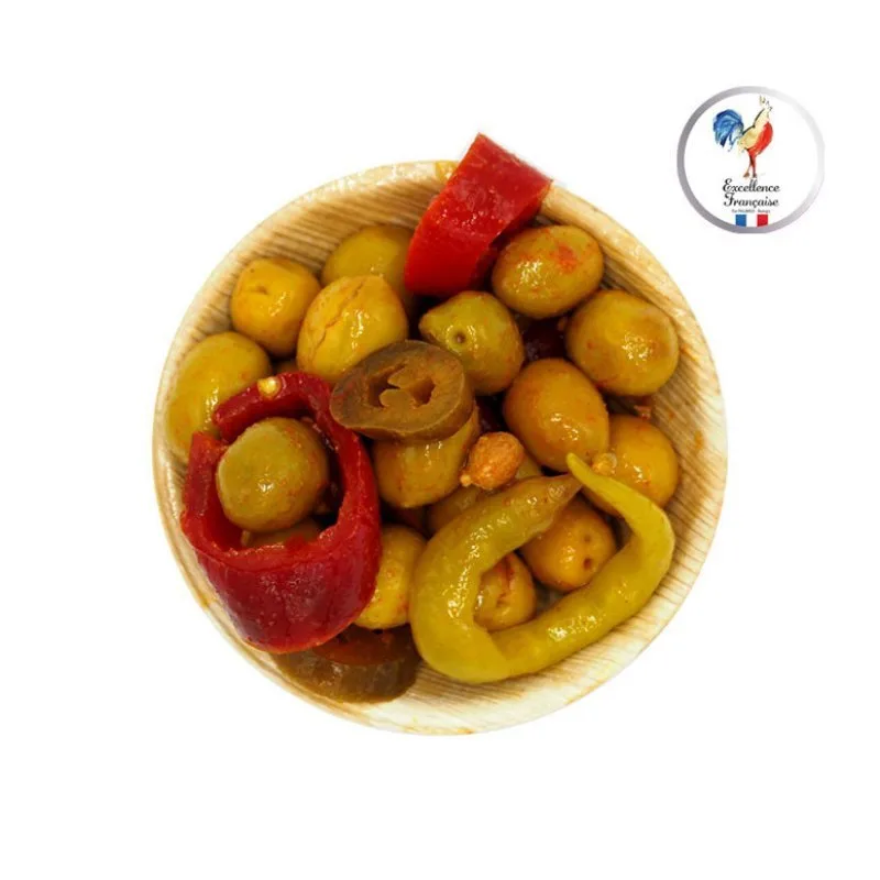 Olives MEYVA - VERTES CASSEES PIMENTEES - 10KG - 4