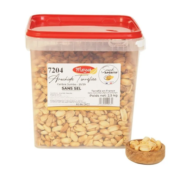 SNACK APERITIF - BLANCHED PEANUT 25/29 - ROASTED FRANCE WITHOUT SALT 2.5KG