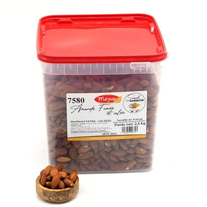 Aperitif Snack - Almond NPX 23/25 Smoked - Roasted / Guérande Salt - 2.5KG - 2