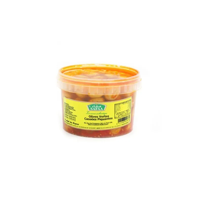 Olives vertes cassées piquantes - 6X400G