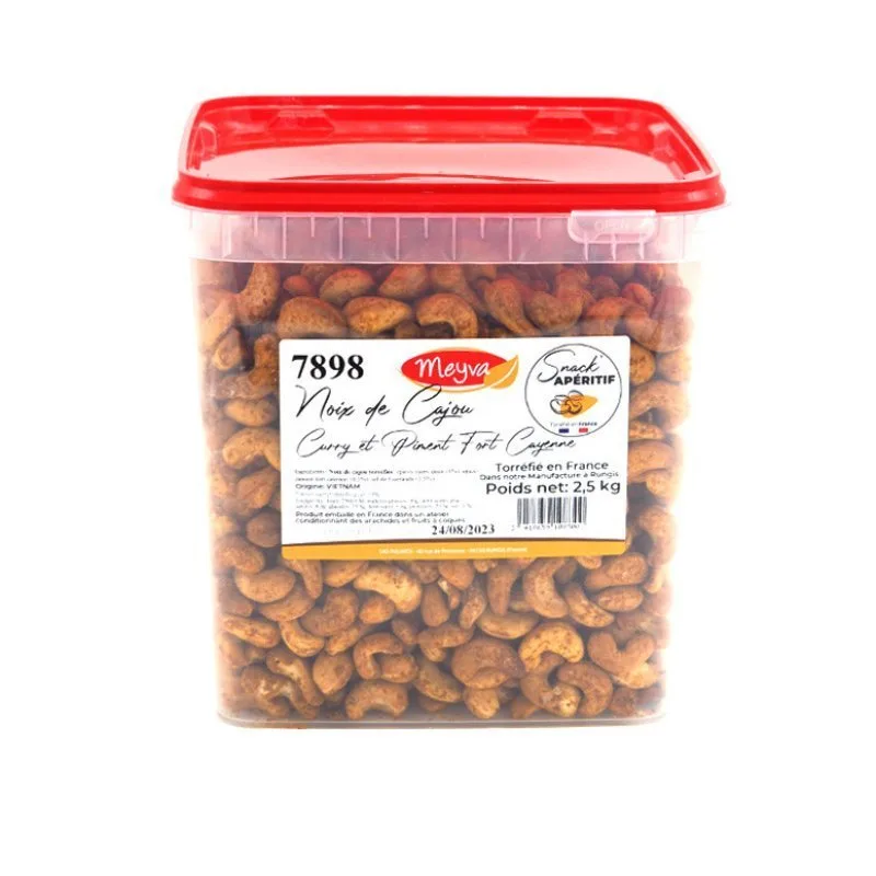 SNACK APERITIF - Noix de Cajou W240  - Curry & Piment fort - 2.5KG