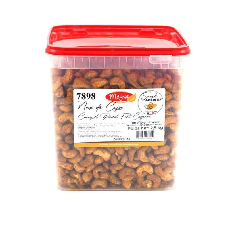 SNACK APERITIF - Noix de Cajou W240  - Curry & Piment fort - 2.5KG