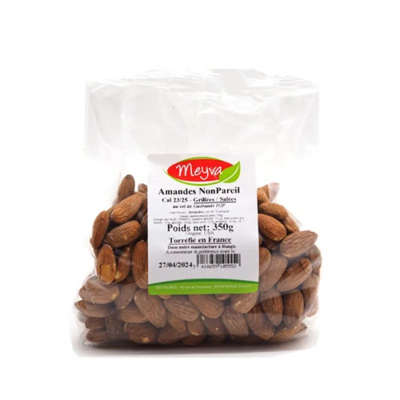 MEYVA - AMANDE NonPareil EXTRA 23/25 - Torréfiée Sel de Guérande - 18X350G