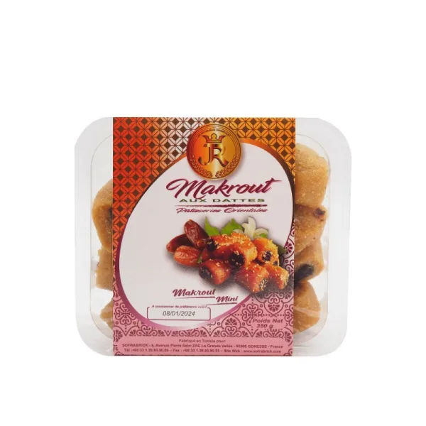 PATISSERIE JR - MAKROUT AUX DATTES - BARQUETTE OPERCULEE - 12X350G
