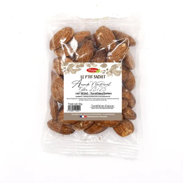 LE PTIT SACHET - Amande NonPareil EXTRA - Torréfié sel de Guérande - 20X50G