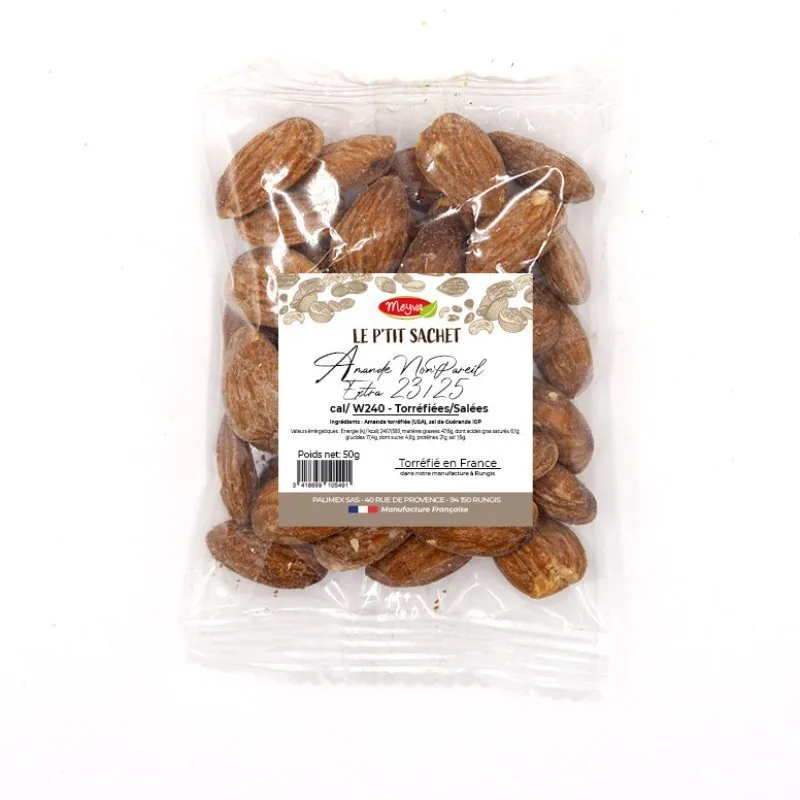 LE PTIT SACHET - Amande NonPareil EXTRA - Torréfié sel de Guérande - 20X50G