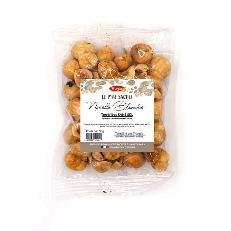 LE PTIT SACHET - Noisette blanchie 12/14 - Torréfié SANS SEL - 20X50G