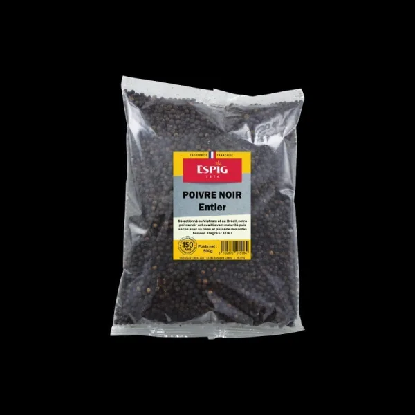POIVRE NOIR ENTIER 500G - Espig