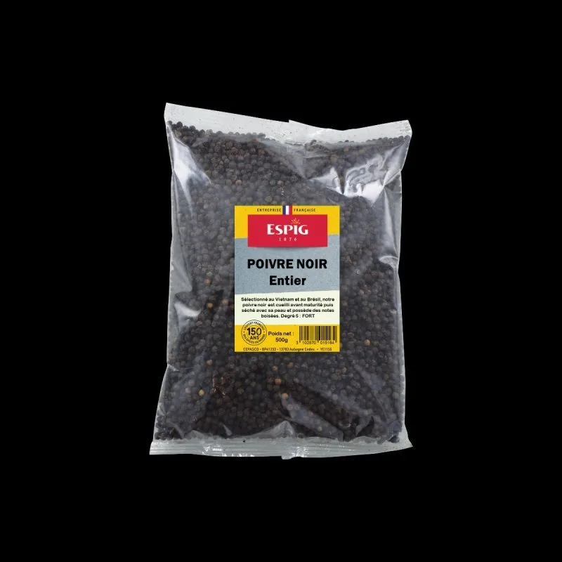 POIVRE NOIR ENTIER 500G - Espig