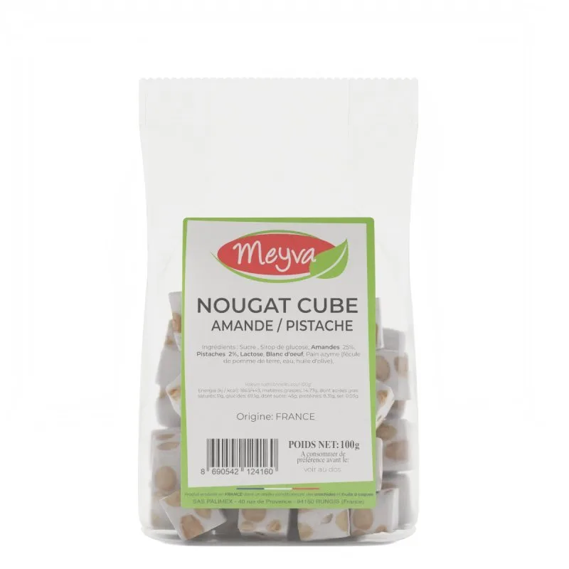 Meyva PAV - Nougat Cube Amande / Pistache Origine FRANCE - 12x100g - 2
