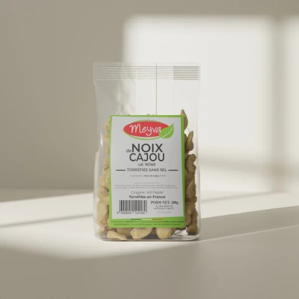 Meyva - Noix De Cajou Torréfiée Sans Sel - Cal W240 - 12x200g