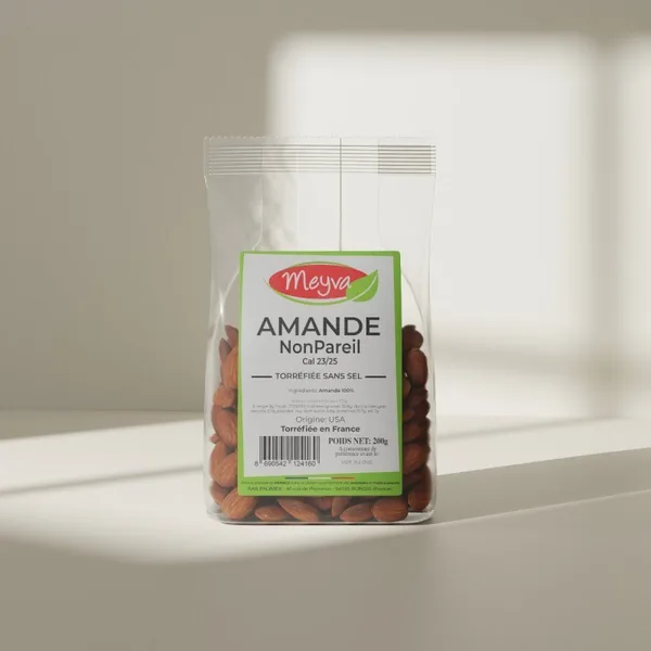 Meyva - Amande Nonpareil Extra 23/25 - Torréfiée Sans Sel - 12x200g