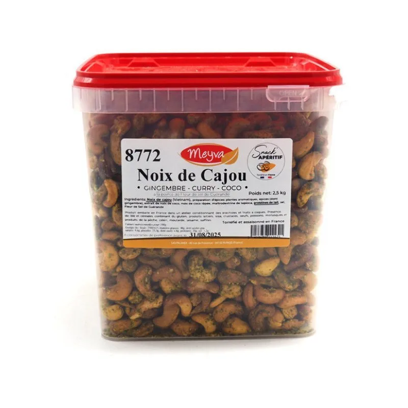 SNACK APERITIF - Cashew Nuts Ginger Curry Coconut - 2.5KG