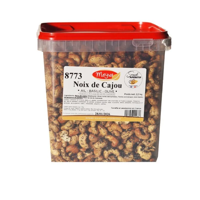 SNACK APERITIF - Cashew Nuts Garlic Basil Olive - 2.5KG