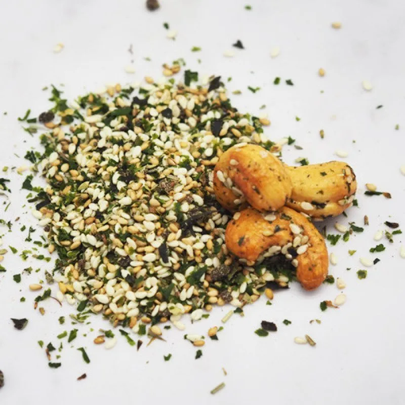 SNACK APERITIF - CASHEWKERNE ALGEN & SESAM - OLIVE. ÖL VON PROV. - 2.5 KG - 2