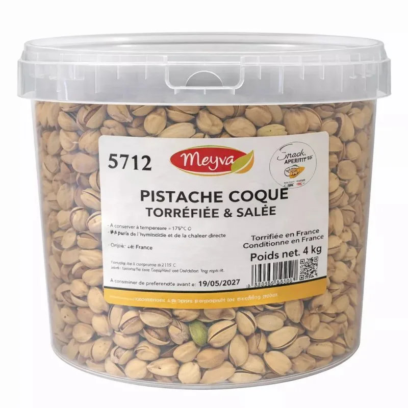 SEAU SNACK MEYVA - Pistache USA Jumbo - Torréfié & Sel de Guérande - 4KG