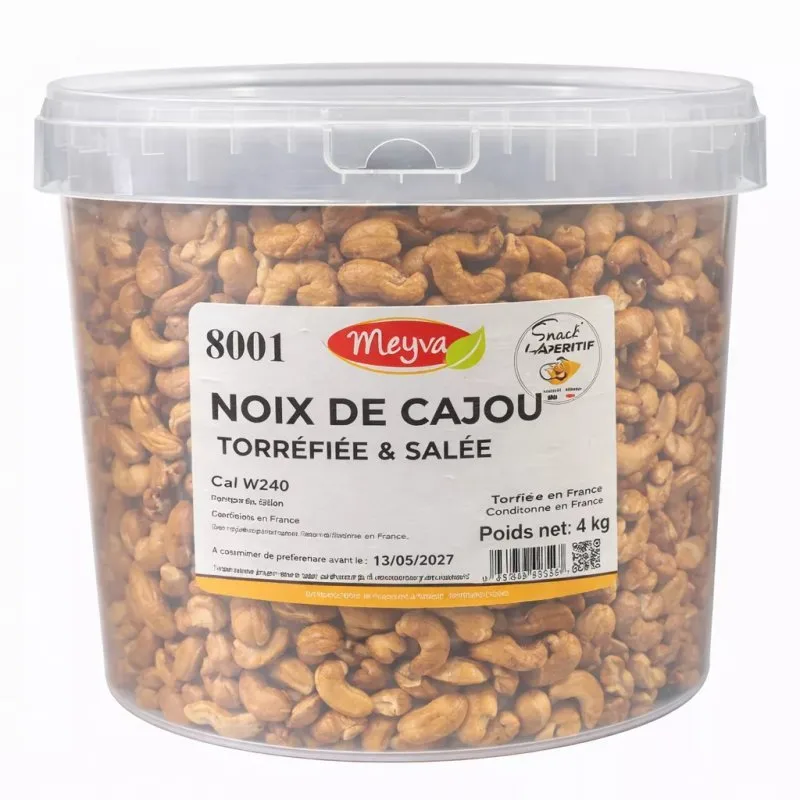 SEAU Snack MEYVA - NOIX DE CAJOU Torrifiée & sel de Guerande W240 - 4KG