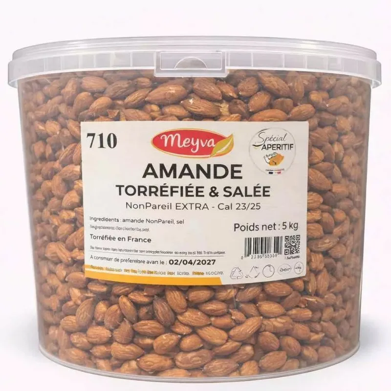 Bucket Snack Meyva - Almond Roasting NonPareil Salt Guérande 23/25 - 5kg