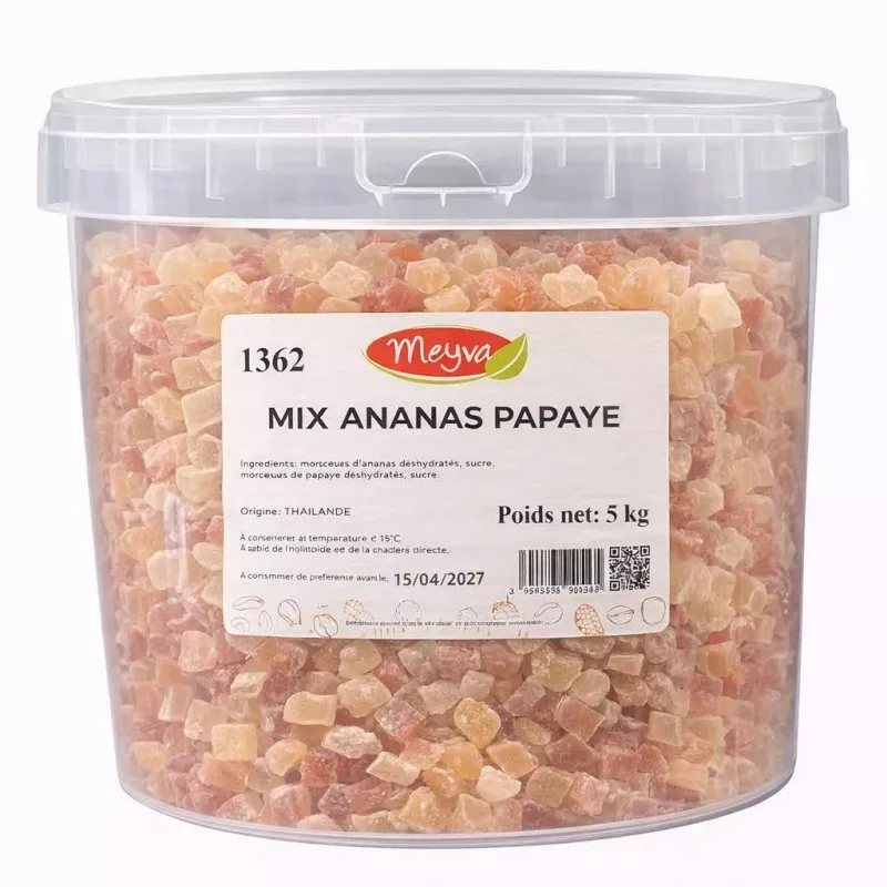 SEAU MEYVA - MIX ANANAS / PAPAYE CUBES 5KG