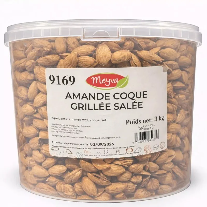 EIMER MEYVA - MANDEL SCHALE GERÖSTET GESALZEN USA - 3KG