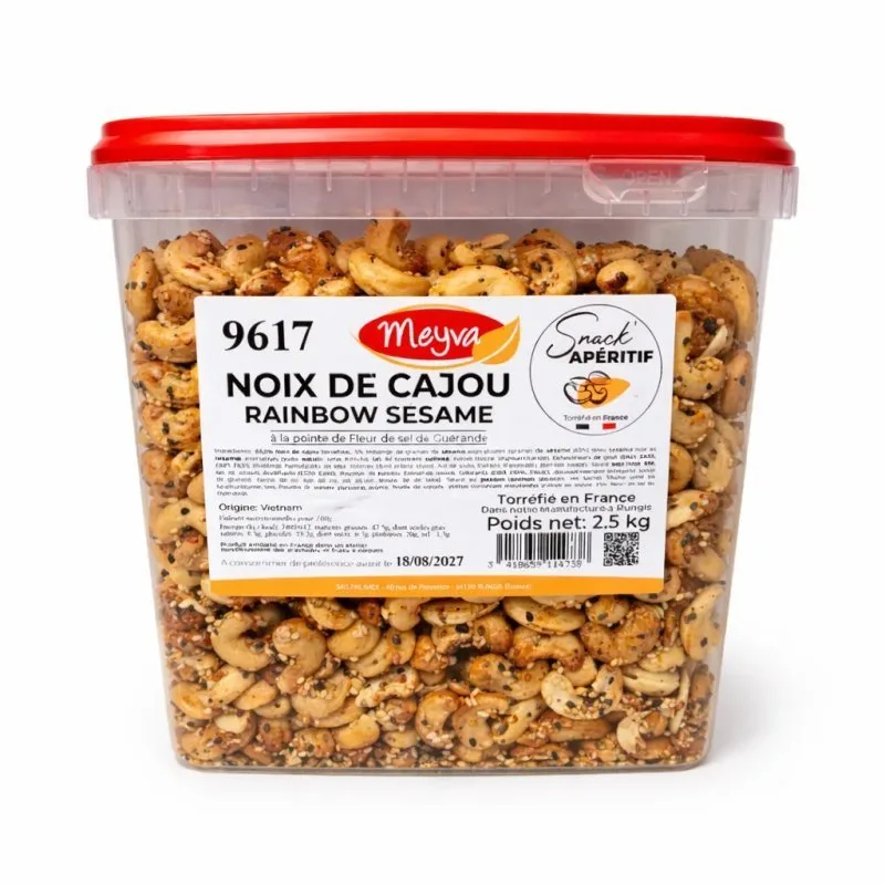 APERITIF-SNACK - CASHEWKERNE Rainbow Sesam - 2,5KG