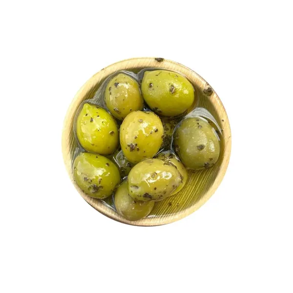 Grüne Oliven - ÄGYPTEN - Kaliber 10/12 - KNOBLAUCH BASILIKUM - 10KG