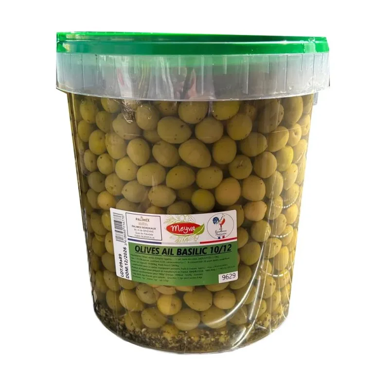 Grüne Oliven - ÄGYPTEN - Kaliber 10/12 - KNOBLAUCH BASILIKUM - 10KG