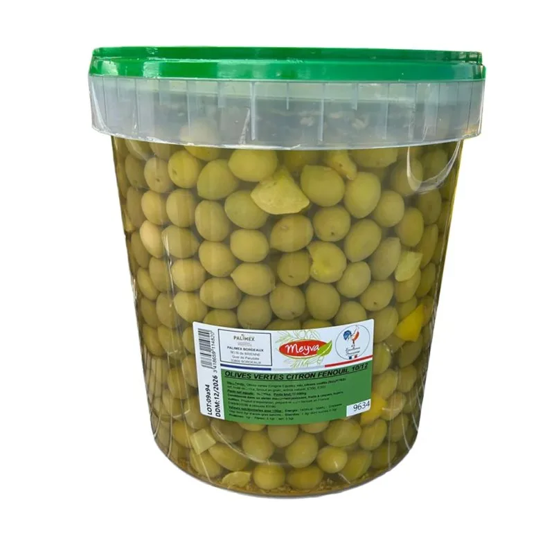 Grüne Oliven - ÄGYPTEN - Kaliber 10/12 - ZITRONE FENCHEL - 10KG