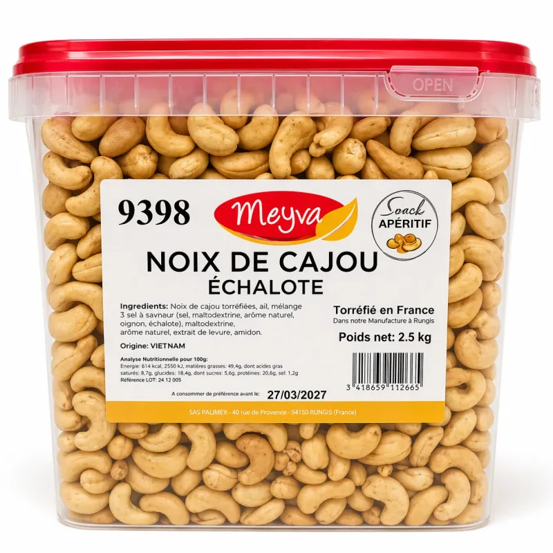 SNACK APERITIF - NOIX DE CAJOU ECHALOTE - 2,5KG