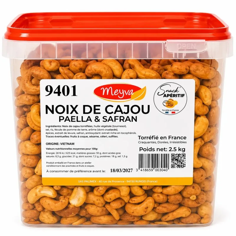 SNACK APERITIF - CASHEW NUTS PAELLA & SAFFRON - 2,5KG