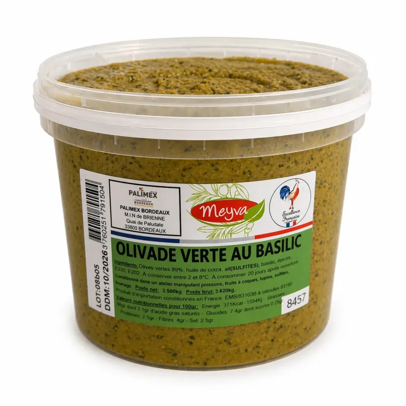 MEYVA - OLIVADE VERTE AU BASILIC - 3.5KG