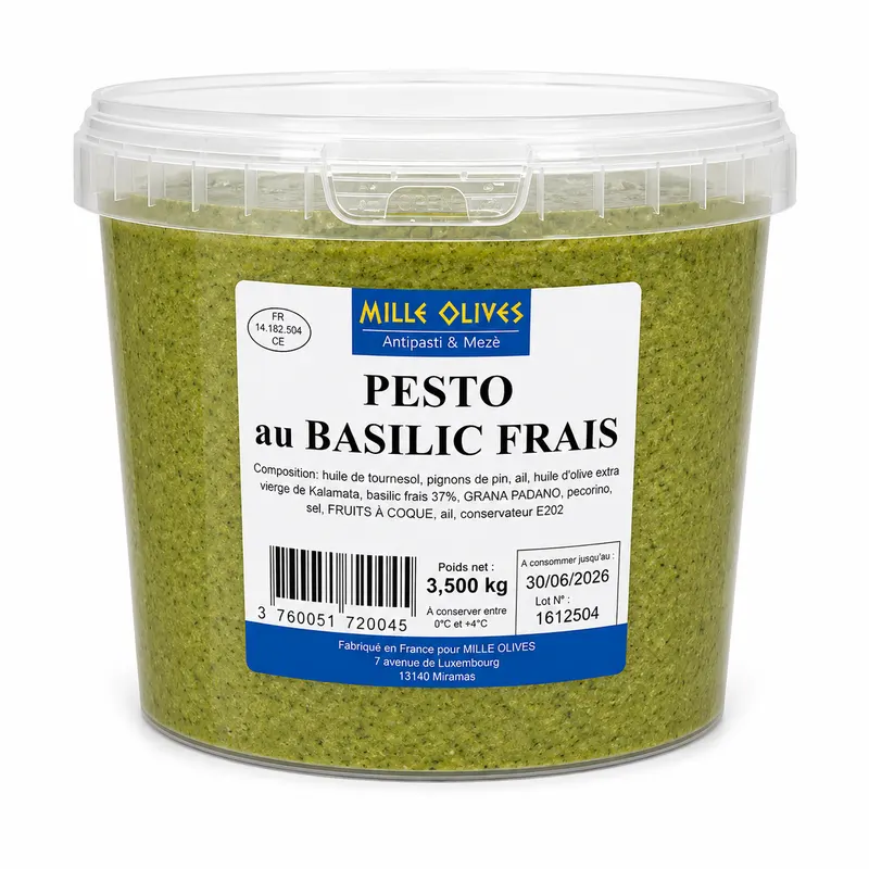 PESTO AU BASILIC FRAIS - 3.5KG - PRIX DU SEAU