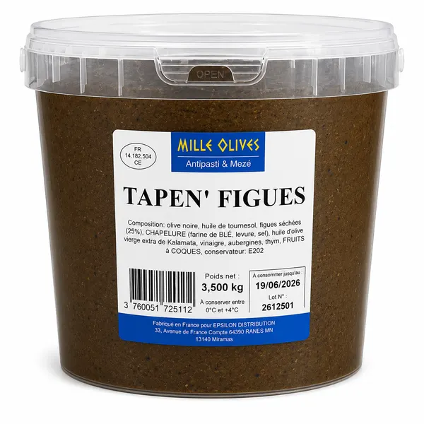 MILLE OLIVES - TAPEN' AUX FIGUES - 3.5KG SEAU - PRIX DU SEAU