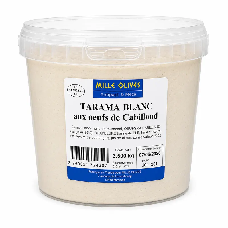 MILLE OLIVES - TARAMA BLANC - 3.5KG - PRIX DU SEAU