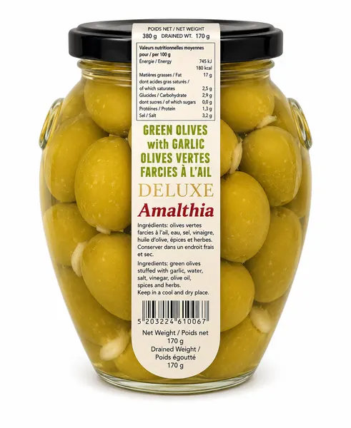 BOCAL OLIVES DE GRECE - FARCIES AIL - 6X400G
