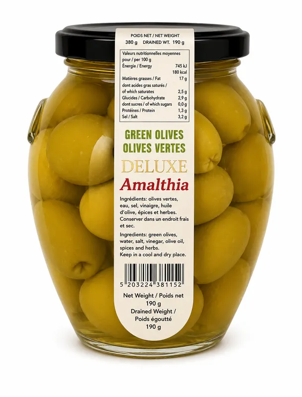 BOCAL OLIVES DE GRECE - VERTES - 6X400G
