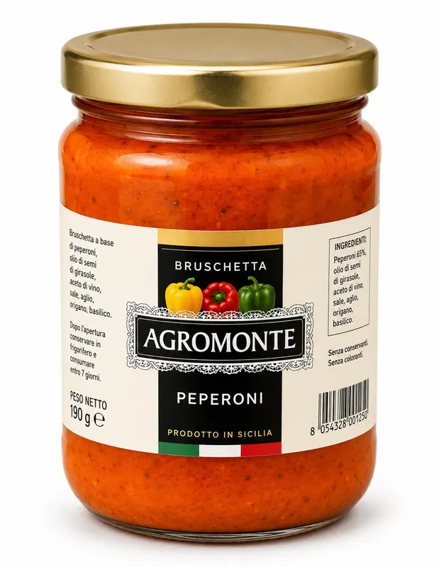 AGROMONTE CREME DE POIVRONS - 2x1,7KG - Prix du bocal