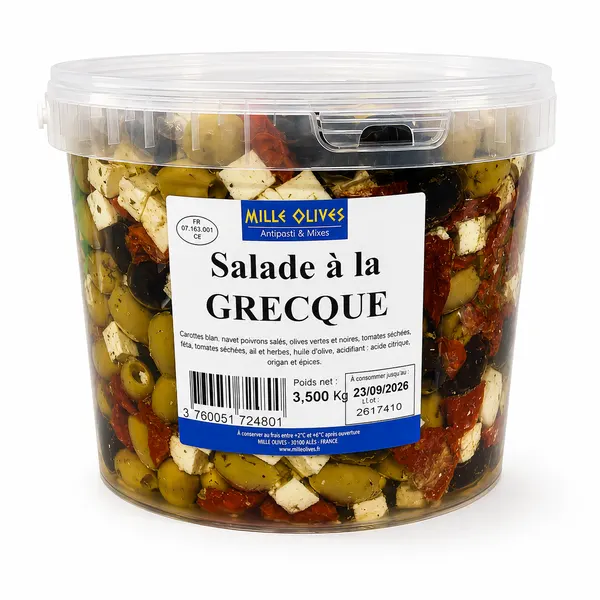 MILLE OLIVES - SALADE GRECQUE - 3.5KG - PRIX DU SEAU
