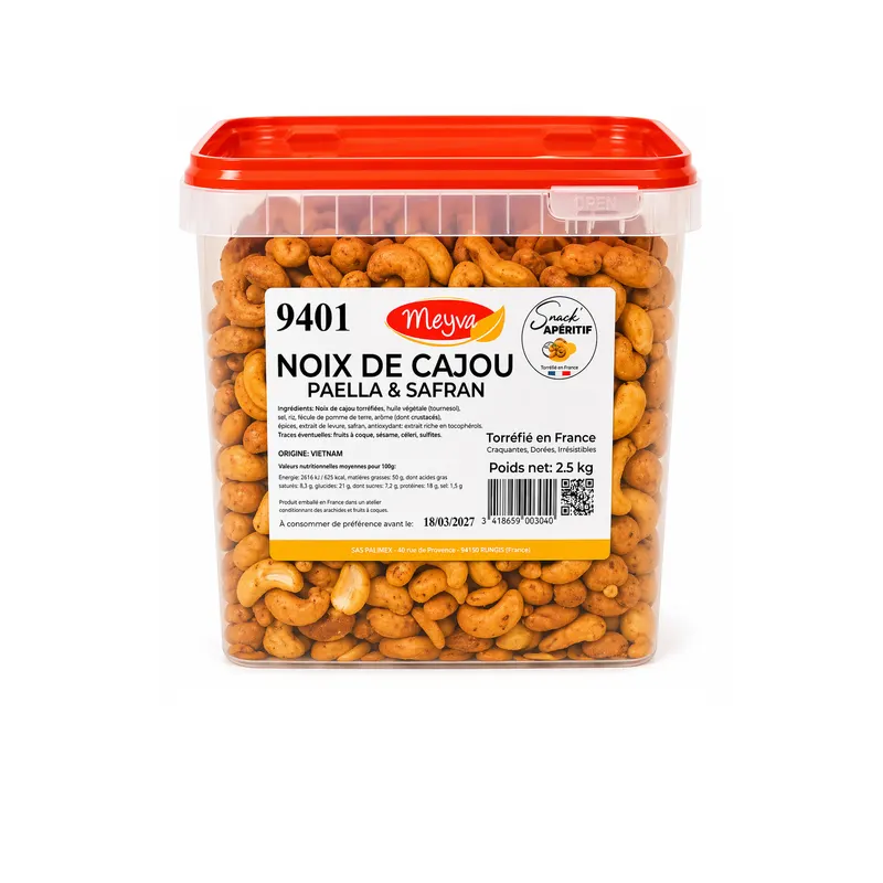 SNACK APERITIF - NOIX DE CAJOU PAELLA & SAFRAN - 2,5KG - 2