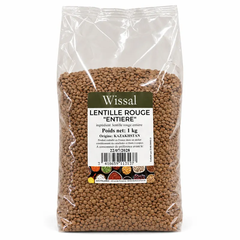 WISSAL - LENTILLE ROUGE ENTIERE 12x1KG