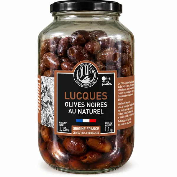 Olives Lucques Noires BOCAL- 1,1KG