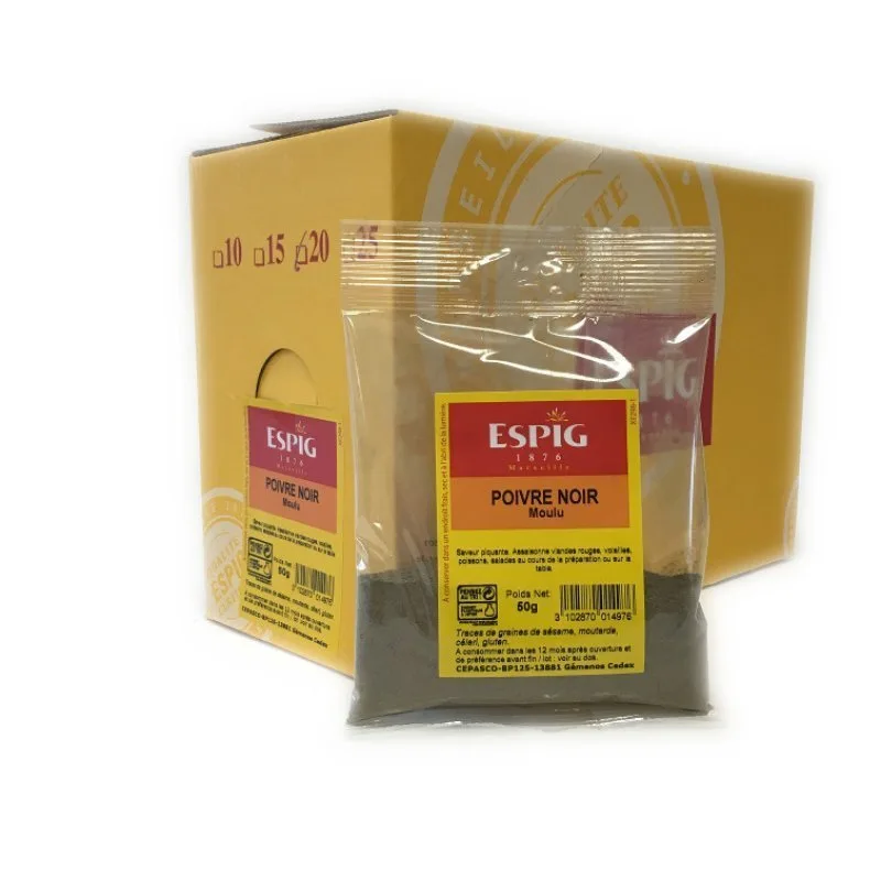 POIVRE NOIR MOULU - Espig - 20x100g