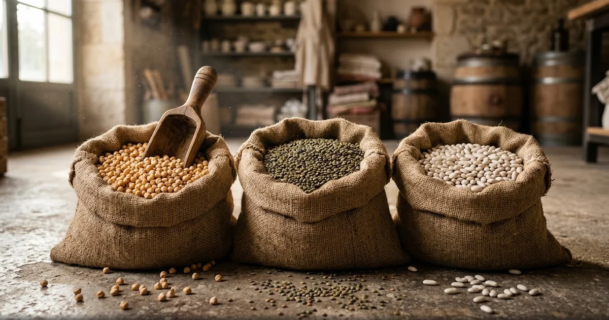 Grossiste légumes secs B2B : pois chiches, lentilles, haricots