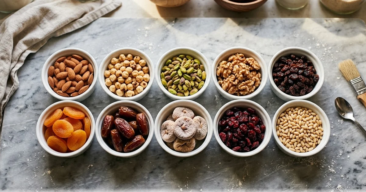 10 fruits secs indispensables pour les pâtissiers et traiteurs