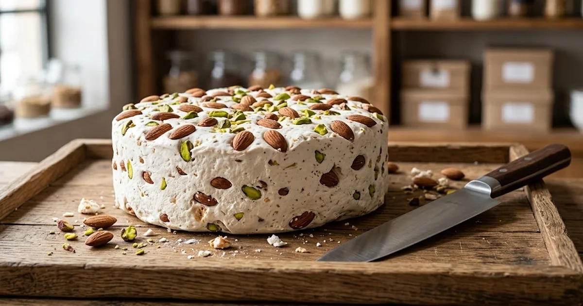 Vente de nougat en meule : découpe, poids et conservation