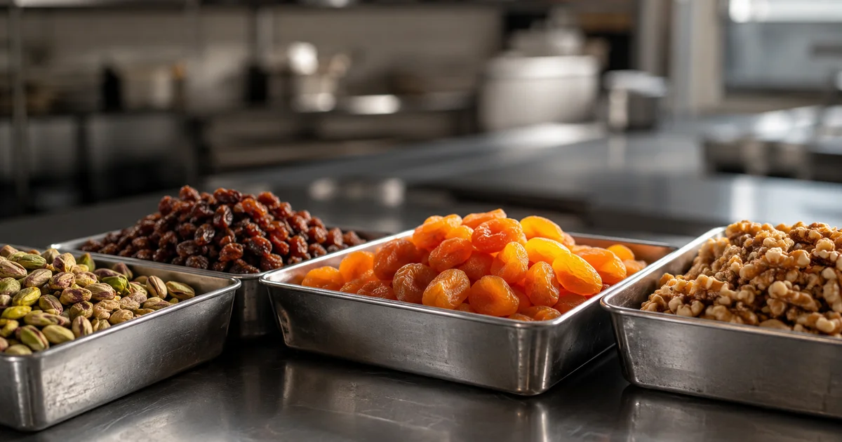 Food cost carte desserts fruits secs : méthode B2B