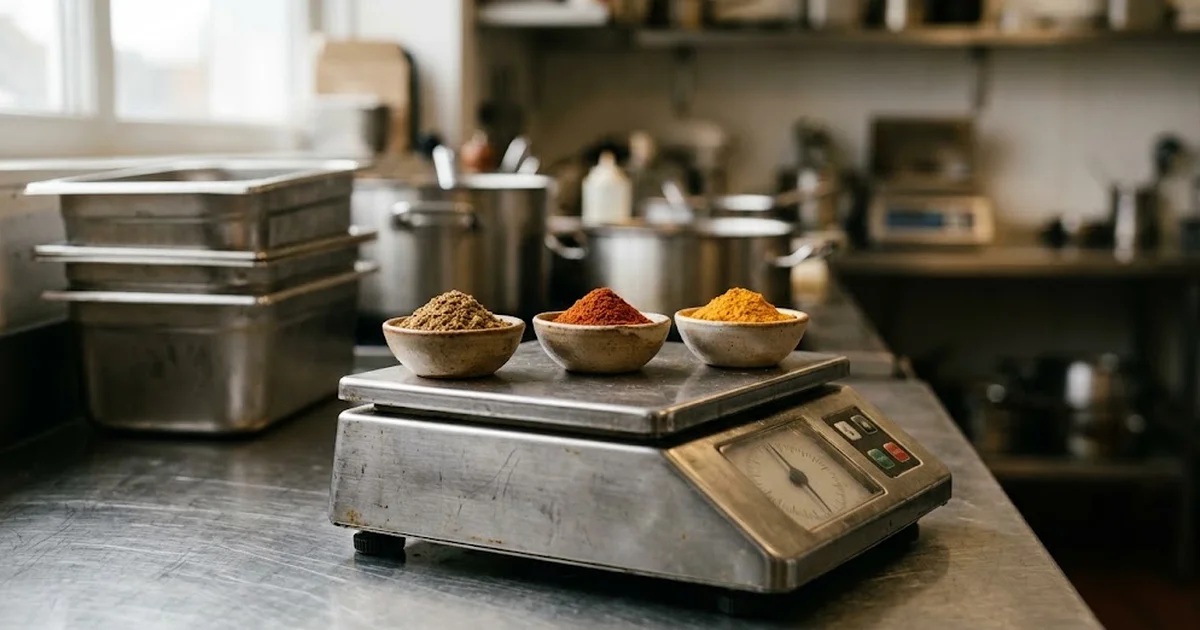 Doser les épices en cuisine collective : grammage par portion