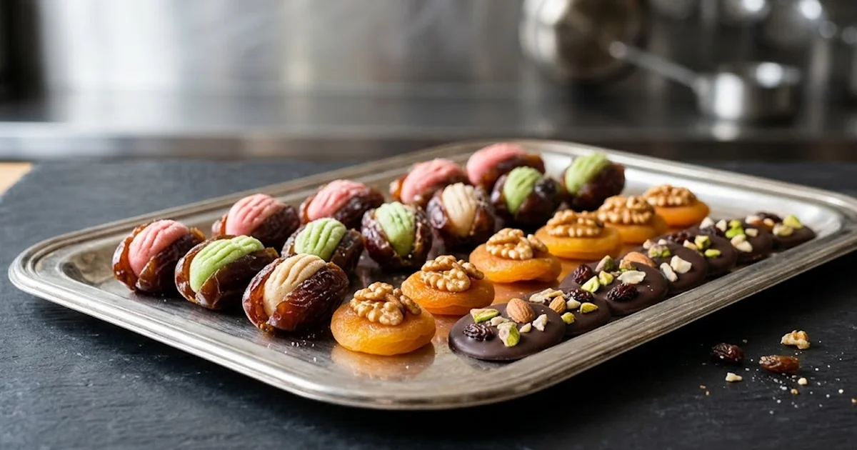 Plateaux sucrés traiteur : dattes, fruits déguisés, coût