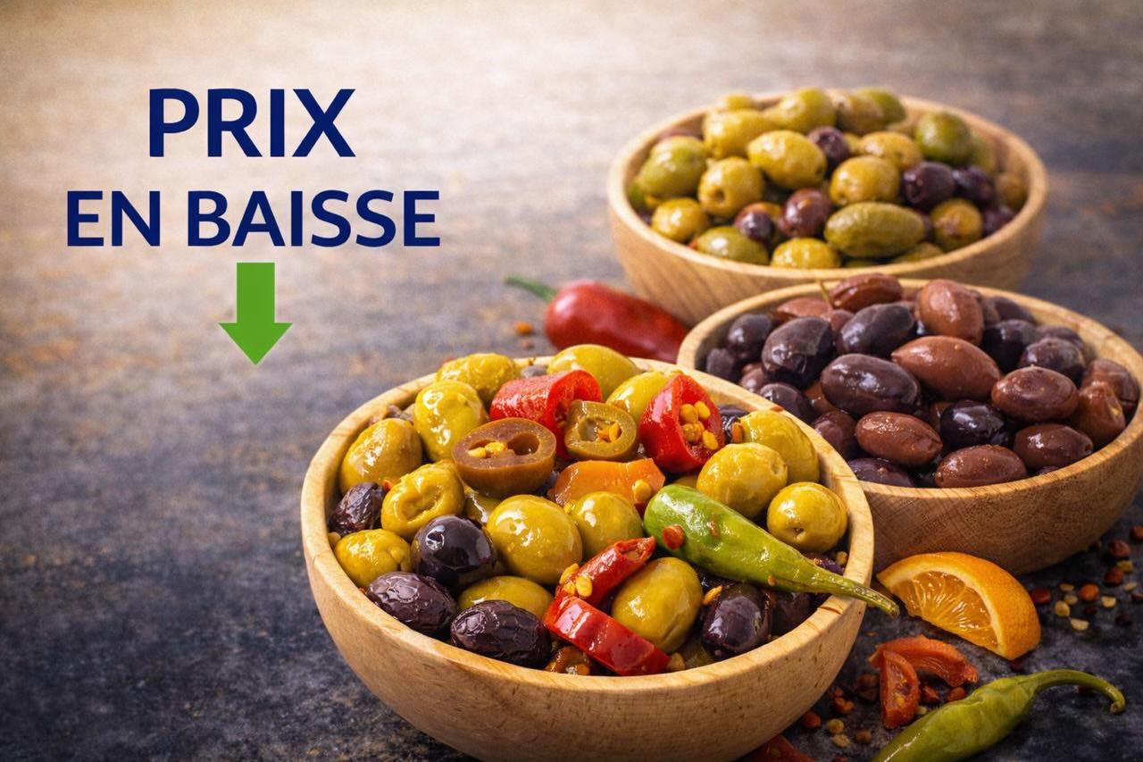 PRIX EN BAISSE ⬇️ Bonne nouvelle chez PALIMEX 👇 Nos olives …